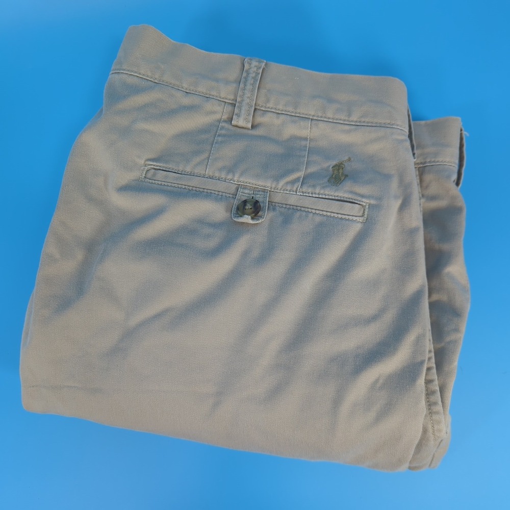 Polo Ralph Lauren Mens 36x34 Tan Stretch Straight Fit Chino Pants Cotton Twill